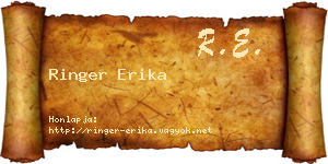 Ringer Erika névjegykártya
